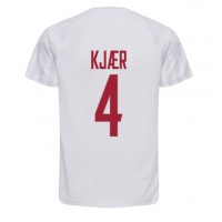 Dänemark Simon Kjaer #4 Fußballbekleidung Auswärtstrikot WM 2022 Kurzarm